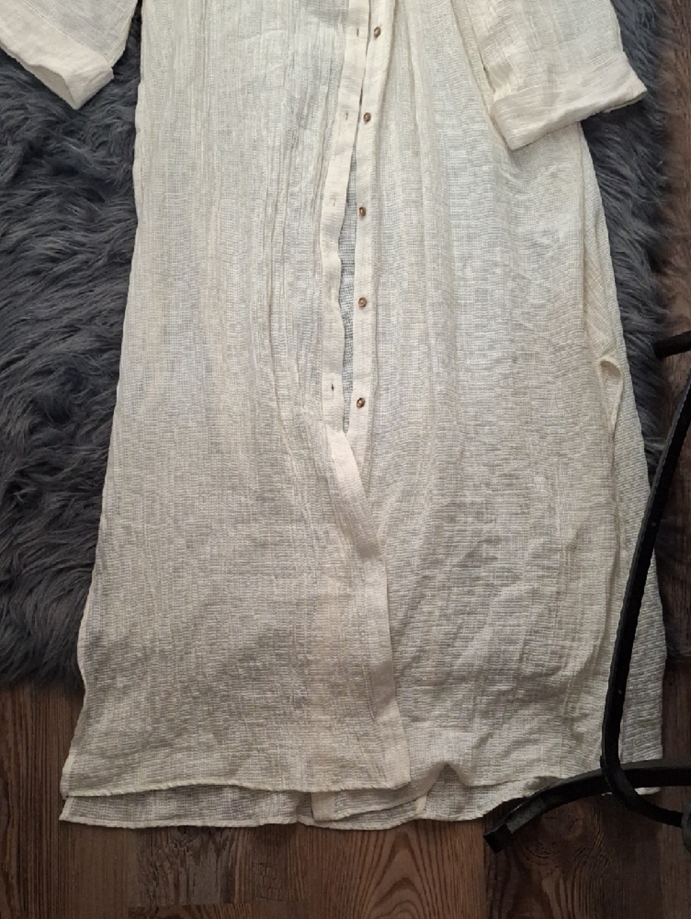 Zara Cream Sheer Button-Front Duster / Kimono - Picture 5 of 13